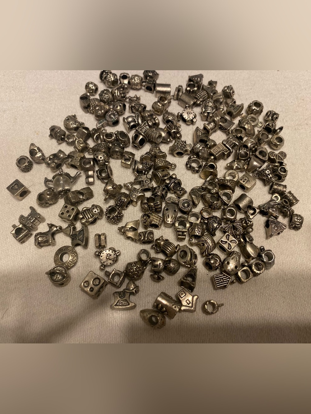 Mixed Silver-Tone European Style Beads & Charms - starter kit